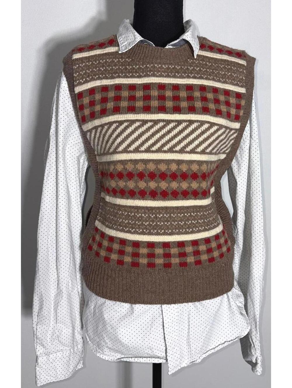 Woman's 1980's Vintage Herald House Wool Blend Sweater Vest, M